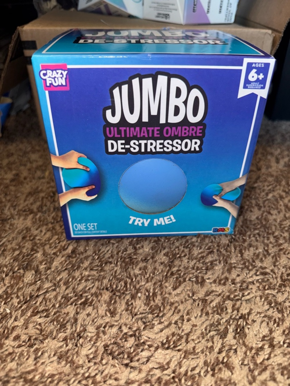 Blue Jumbo Destressor Ball Squishy